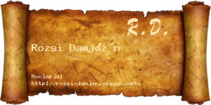 Rozsi Damján névjegykártya